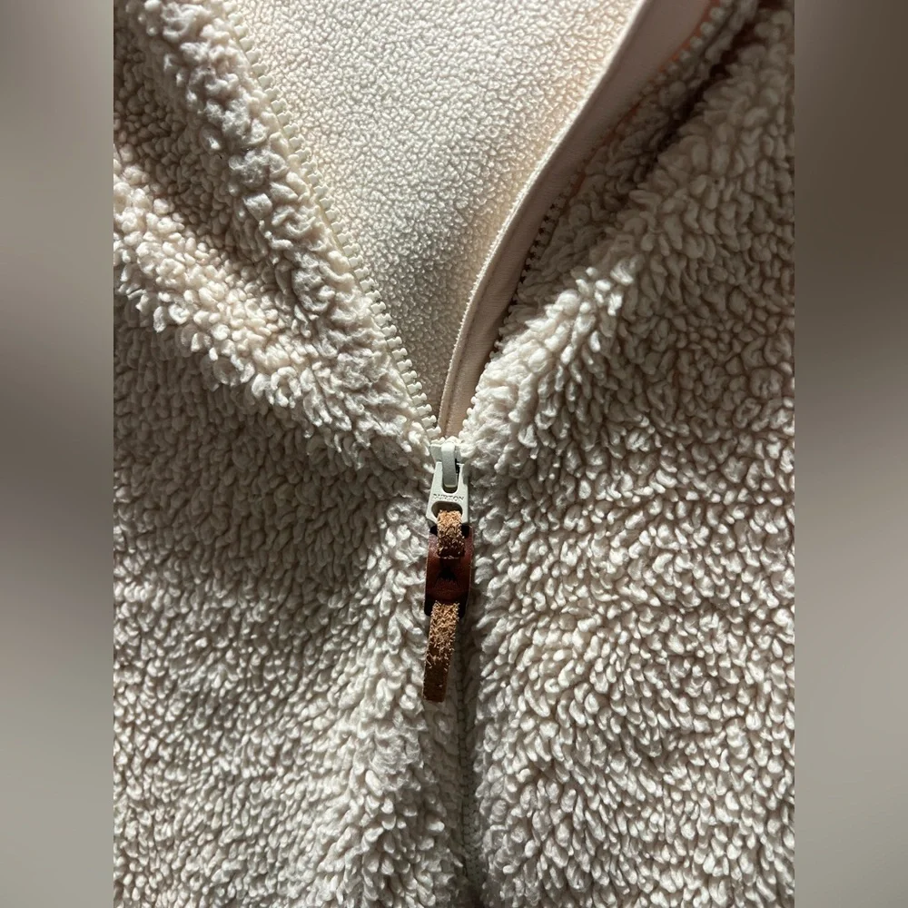 Burton Women's Tan Cream Teddy Jacket Womens Med EUC Sherpa - Picture 5 of 11